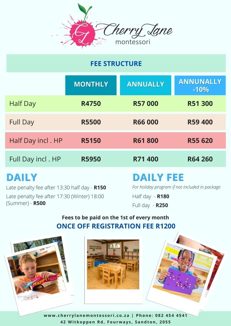 Cherry Lane Montessori Fee Structure 2025